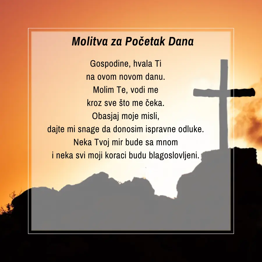 molitva za početak dana